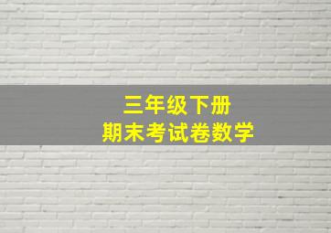 三年级下册 期末考试卷数学